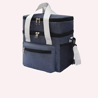 Multifunctional Double Layers Tote Cooler Lunch Bags for Women Men Large Capacity Travel Picnic Lunch Box with Shoulder Strap