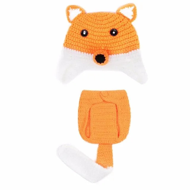 Animal Style Newborn Baby Crochet Halloween Costumes Photography Props Handmade Knit Mickey Outfit Sleepy Owl Frog Baby Gift