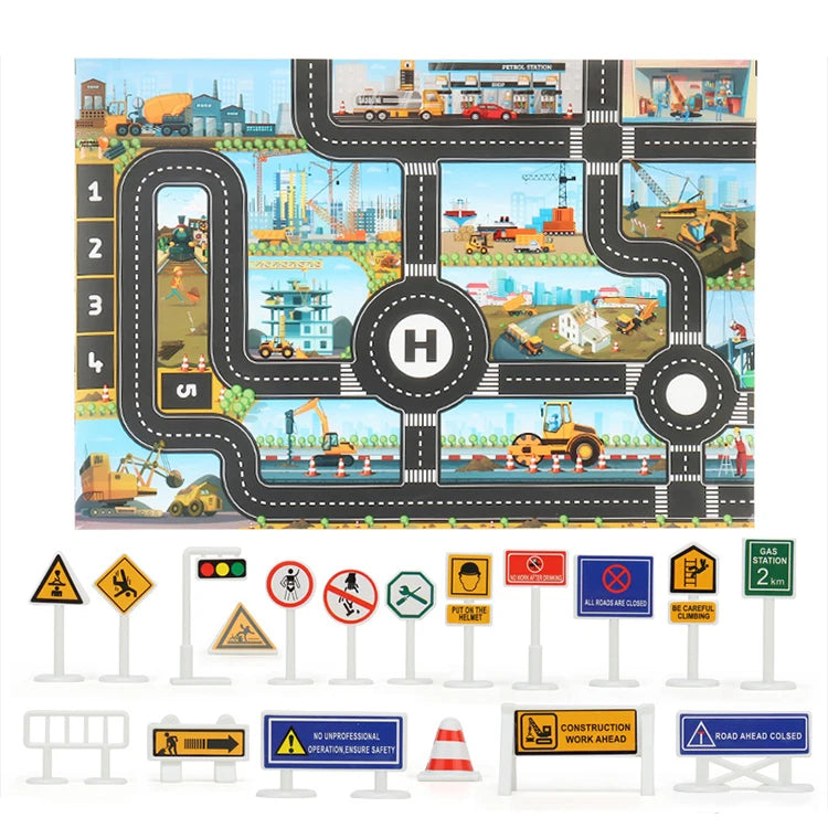 Deluxe Kids City Traffic Rug – Interactive Car Play Mat
