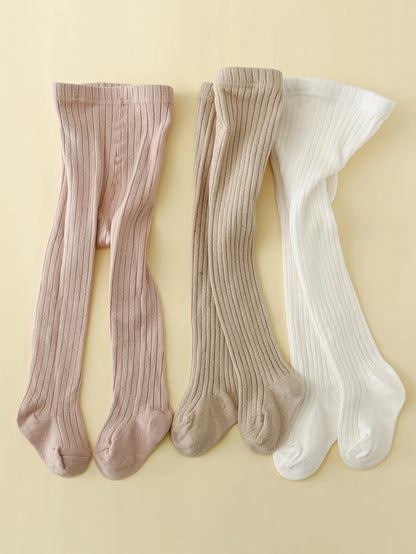 4 Pairs Solid Tights for Toddler Girls