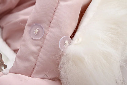 Winter Baby Down Jumpsuit – Wool Hooded, Snowproof & Warm
