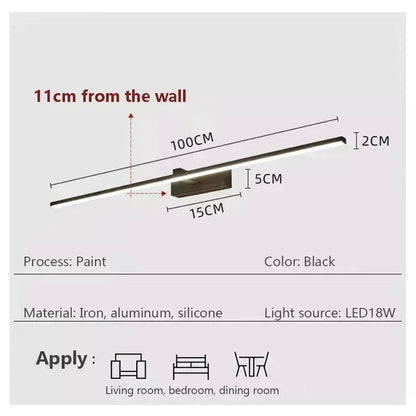 Modern LED Wall Lamp, Sleek Strip Light for Indoor Spaces