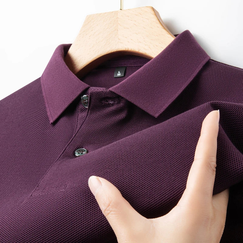 Men's Casual Polo Shirt - Breathable Short Sleeve Lapel Tee