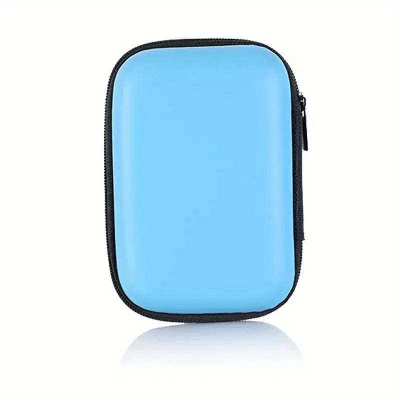 1pc Portable Waterproof Headphone Storage Bag, Data Cable Packing Cube, Storage Card Games Box， EVA Protective Case For Travel