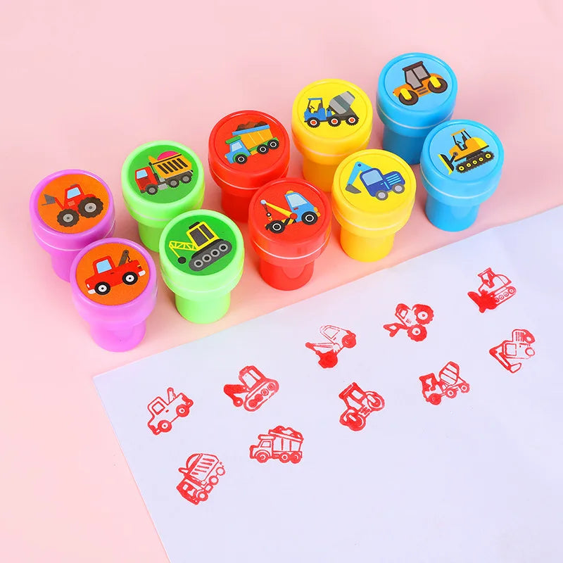 30Pcs Cute Mixed Animal Dinosaur Self-ink Stamps Toy Kids Birthday Party Favors Christmas Easter Party Goodie Bag Pinata Fillers