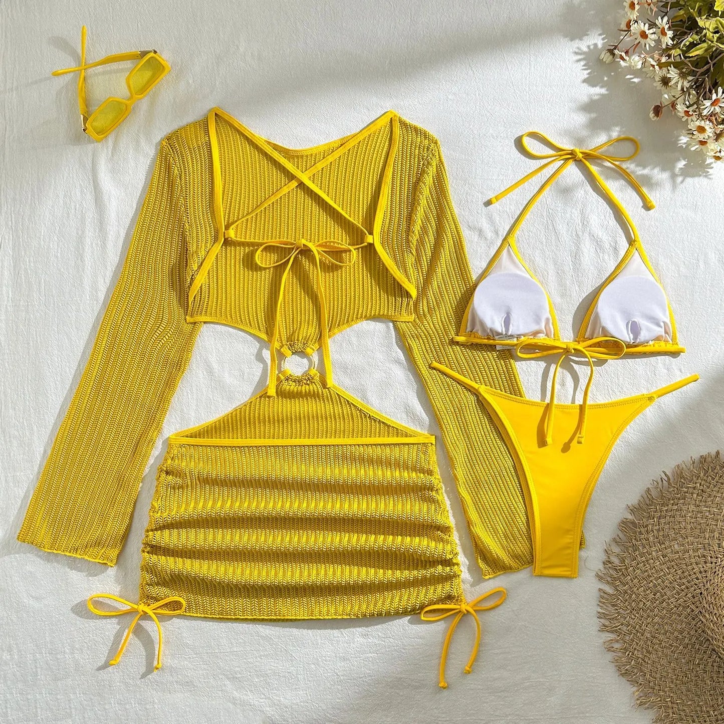 Women's Sexy 3-Piece Bikini Set – Beach Swimwear