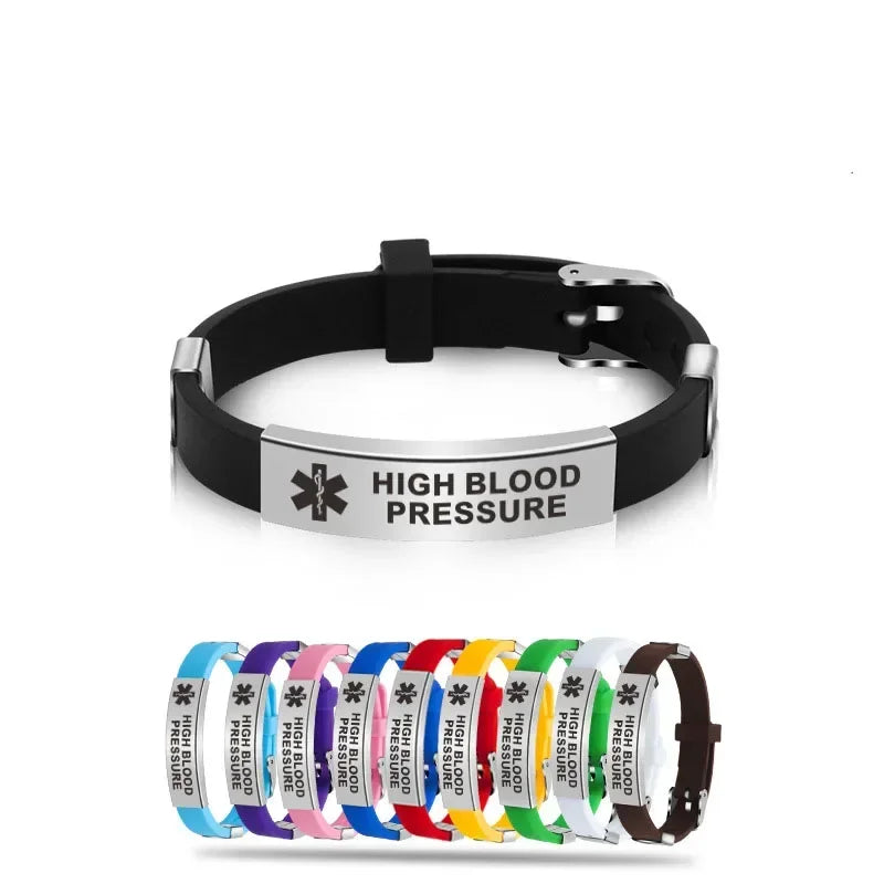 Type 1 Diabetes Medical Alert ID Bracelets for Men Woman Kids Adjustable Silicone Bangles ICE SOS Jewelry