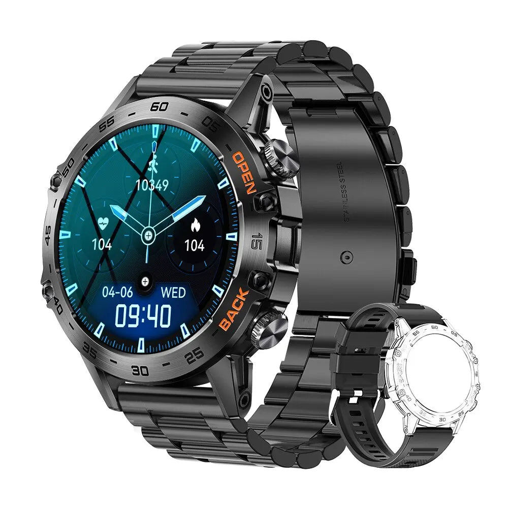 MEVADEN Steel 1.39 Bluetooth Call Smart Watch Men Sports Fitness Tracker Watches IP67 Waterproof Smartwatch for Android IOS K52