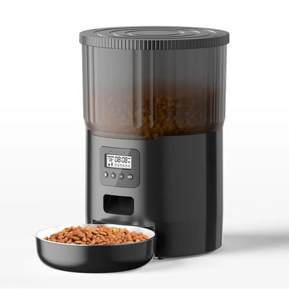 Autofeder 4L Smart Automatic Pet Feeder - Battery-Powered with LCD Display and Stainless Steel Bowl