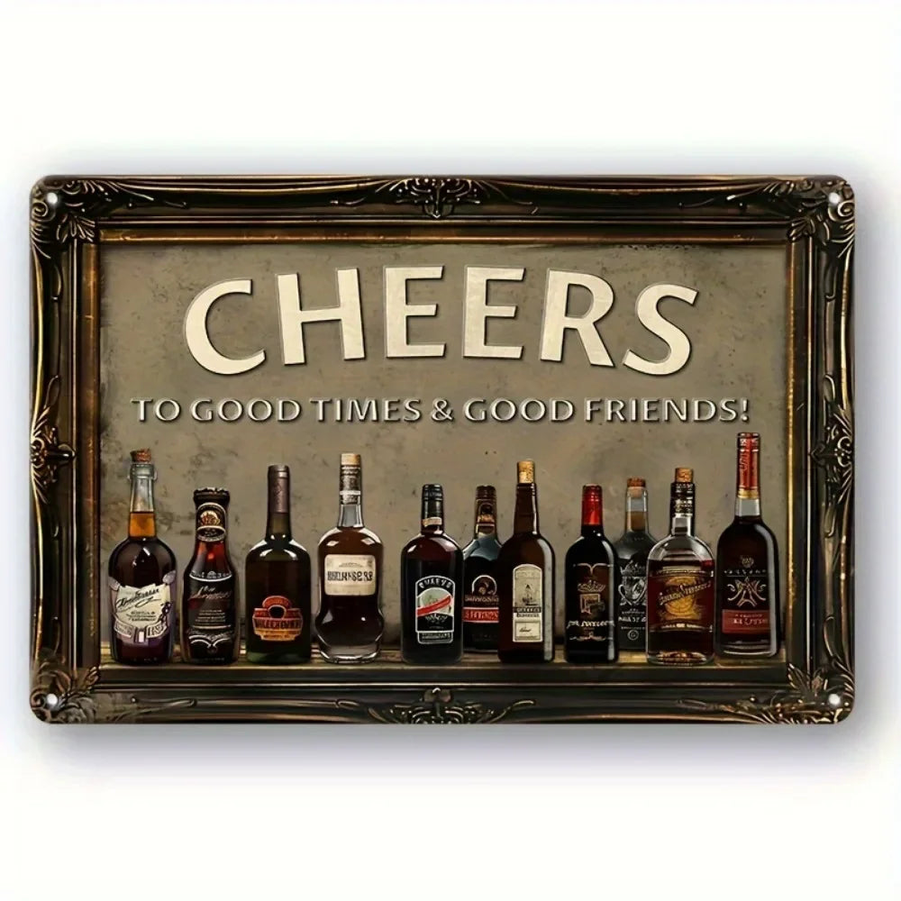 Vintage Metal Tin Poster BBQ Beer Bar Retro Metal Tin Signs Posters Plate Wall Decor for Bar Restaurant Cafe Clubs Retro Plaque