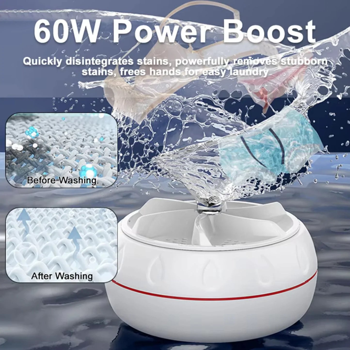 USB Rotating Turbo Fruit Kitchen Ultrasonic Dishwasher