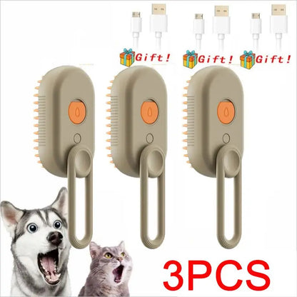 Cat Steam Brush Steamy Dog Brush 3 In 1 Electric Spray Cat Hair Brushes For Massage Pet Grooming Comb Hair Removal Combs Pet Products