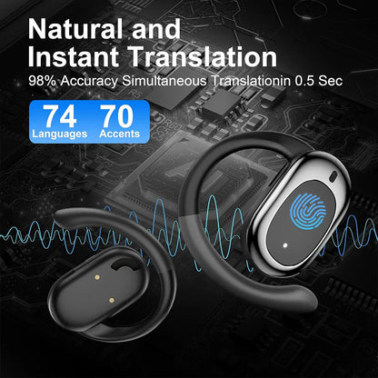 144 Languages Translator Wireless Open-Ear Headphones Noise Cancelling