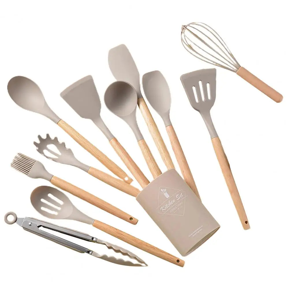 12PC Set Food Grade Silicone Kitchen Cookware Utensils