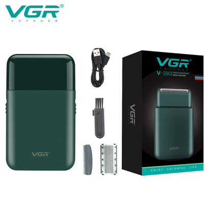 VGR V-390 mini single blade cordless beard trimmer razor rechargeable foil electric face body shaver for men Convenient razor
