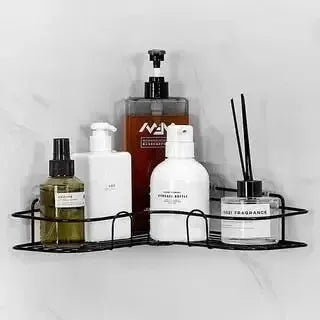 Bathroom Shelf Wall Mounted Corner Storage Shelves Shampoo Holder Cosmetic Rack Iron Shower Drain Basket Bathroom Organizer
