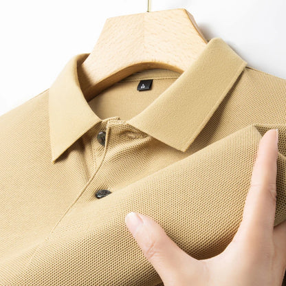 Men's Casual Polo Shirt - Breathable Short Sleeve Lapel Tee