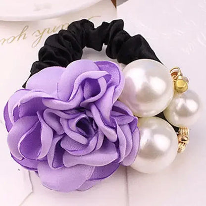 Stylish LOVEF Pearl Flower Hair Tie Set