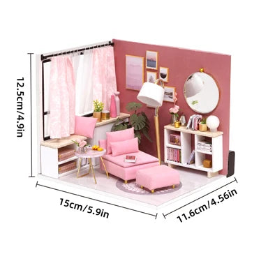 Wooden Miniature Doll House DIY Small House Kit  Assembled DollHouses Building Model 3D Puzzle Toy With Furniture Adults Gifts