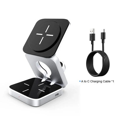 i-Tech® 3 In 1 Foldable Magnetic Wireless Charger Stand| Fast Charger⚡
