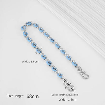 Chain Donut Chain for Loewe Puzzle Geometric Bag Lucky Bag Transformation Underarm Metal Shoulder Handbag Strap Accessories