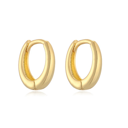 14K Gold Polished Huggies Hoop Earrings for Everyday Wear
