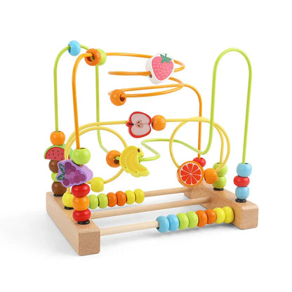 Montessori Wooden Roller Coaster Bead Maze for Toddlers