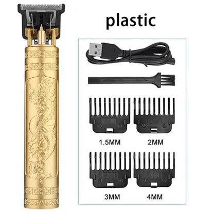 Vintage T9 Electric Hair Cutting Machine Hair Clipper Professional Men Shaver Rechargeable Barber Trimmer for Men Dragon Buddha [HAI]