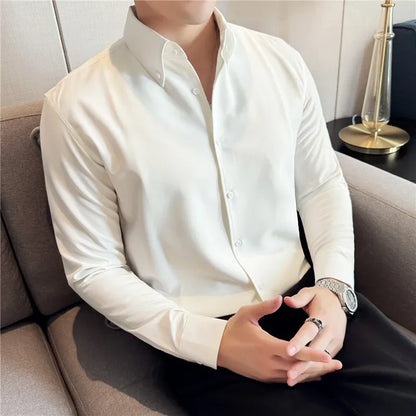 Brabion Massimo White Slim Fit Pin Cotton Formal Shirt