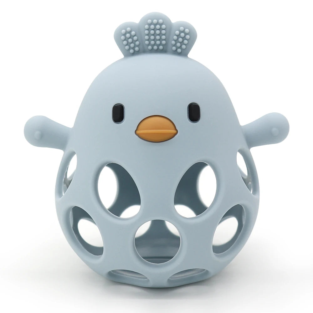 Cartoon Chick-Shaped Baby Silicone Teether Toy