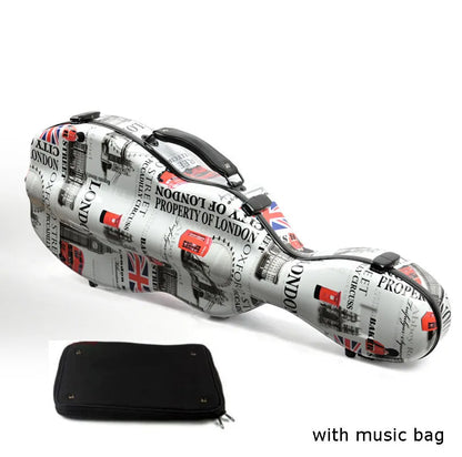 USA low tax Violin Case With Bag Fixed 4/4 3/4 1/2 1/4 Carbon Fiber Violin Box Double Shoulder Strap Spectral Bag Lock