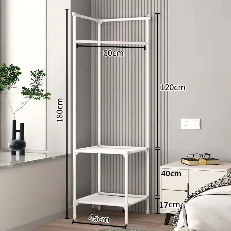Corner clothes rack clothes rack triangle clothes rack bedroom storage rack floor clothes storage rack