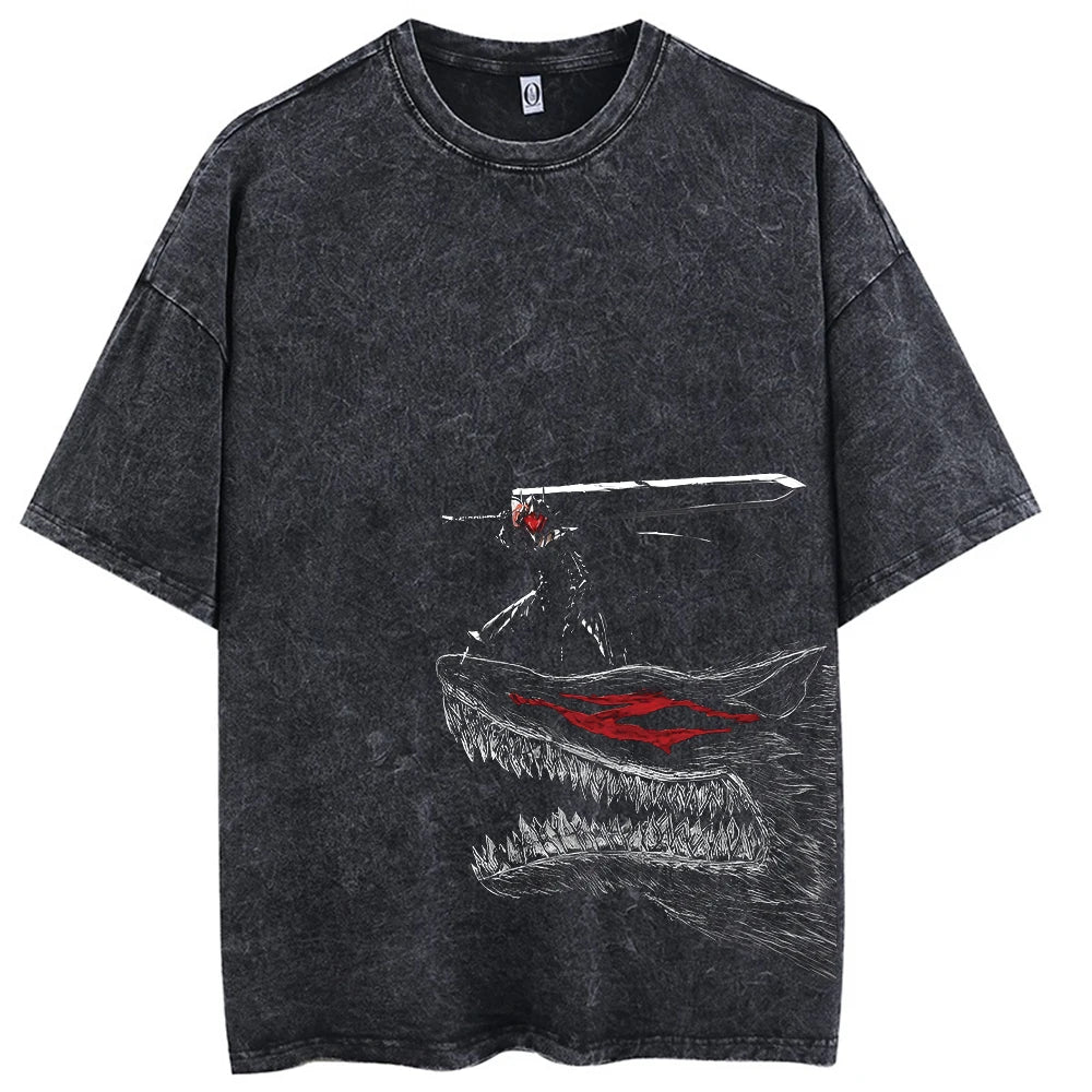 Eren Destiny Oversized Acid Wash Tee