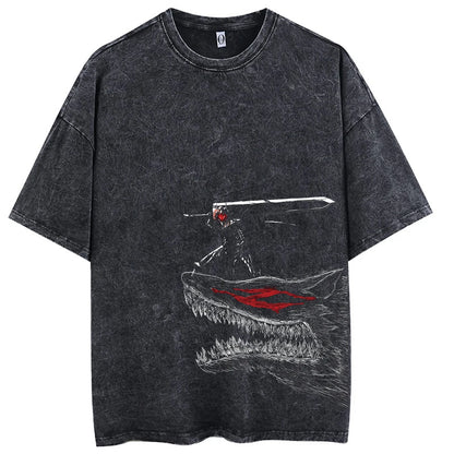 Eren Destiny Oversized Acid Wash Tee