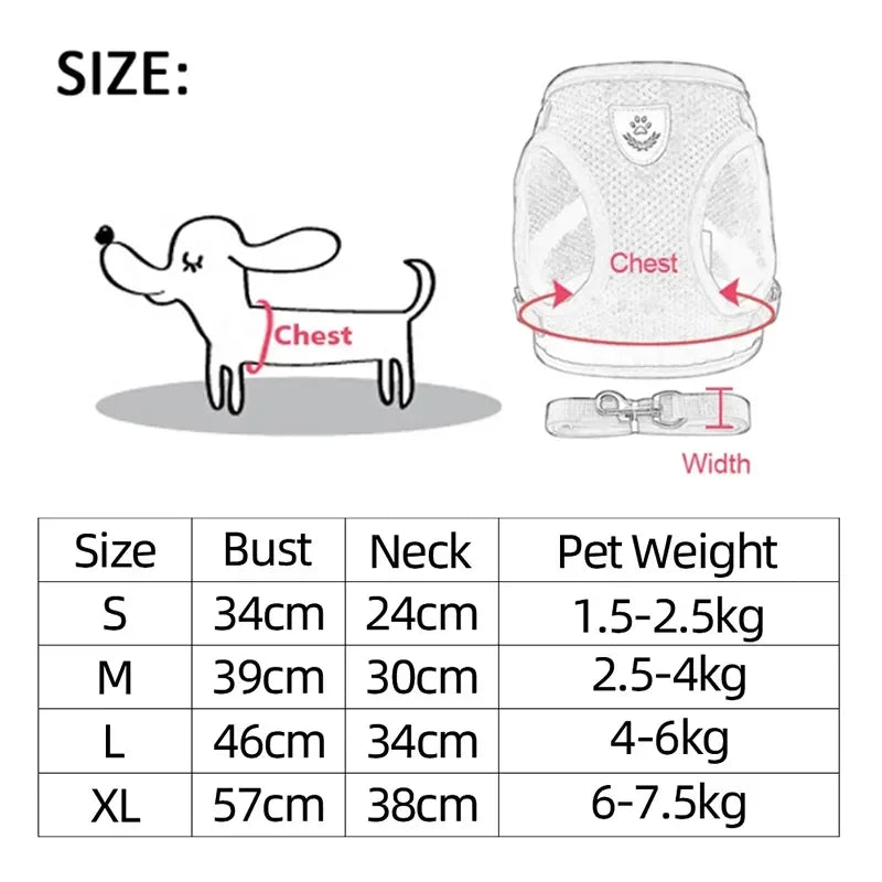 Cat Harness Vest Walking Lead Leash Collar Polyester - Adjustable  Pet Accessories