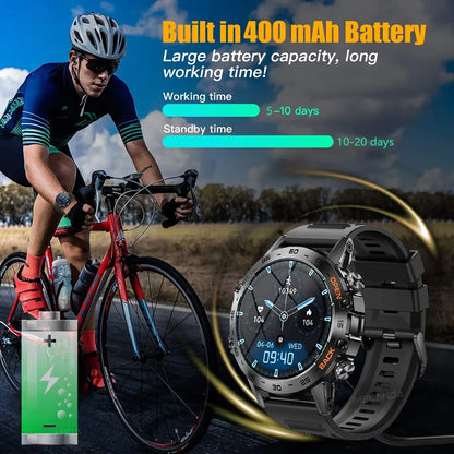 MEVADEN Steel 1.39 Bluetooth Call Smart Watch Men Sports Fitness Tracker Watches IP67 Waterproof Smartwatch for Android IOS K52