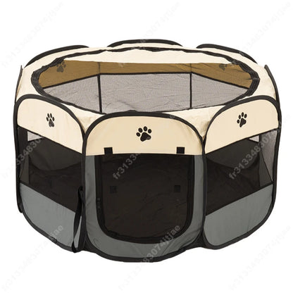 Portable Pet Playpen, Dog Playpen Foldable Pet Exercise Pen Tents Dog House Playground for Puppy Dog/Cat Indoor Outdoor Travel Camping Use Gray Small (29"X29"X17")