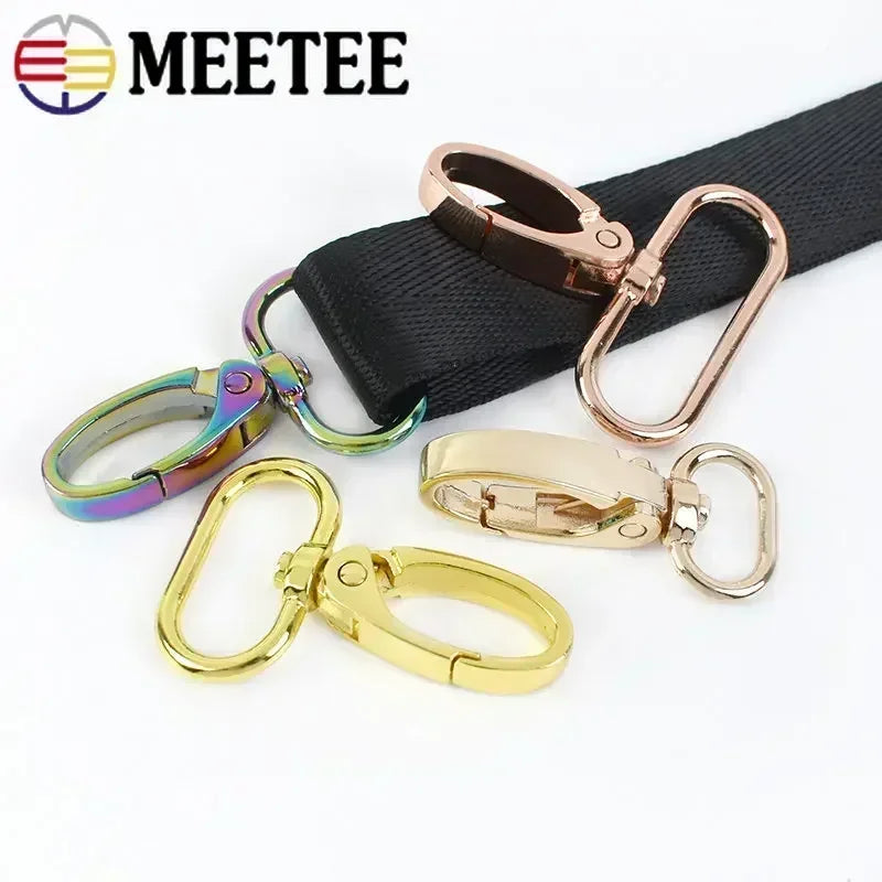 50Pcs Metal Strap Buckles Swivel Lobster Clasp Bag Webbing Belt Snap Hooks Handbag Carabiner Hangers DIY KeyChain Accessories