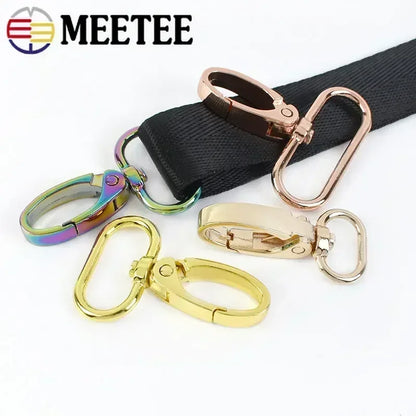 50Pcs Metal Strap Buckles Swivel Lobster Clasp Bag Webbing Belt Snap Hooks Handbag Carabiner Hangers DIY KeyChain Accessories