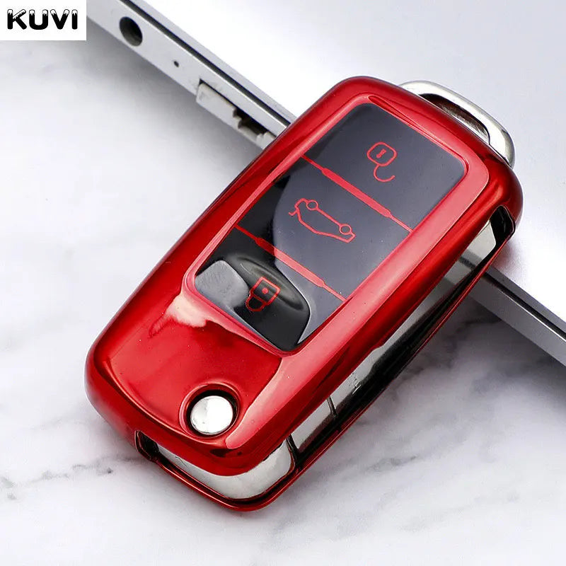 ABS Carbon Car Key Case Cover for VW Volkswagen Polo Tiguan Passat B5 B6 B7 Golf 4 5 6 MK6 Jetta Lavida Skoda Octavia Seat Leon