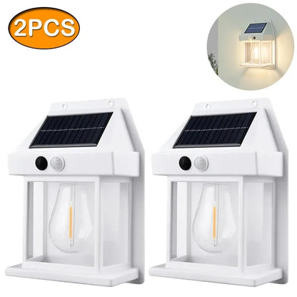 Solar Tungsten Night Lamp with Intelligent Motion Sensor – Waterproof LED Wall Lantern for Outdoor Garden Décor