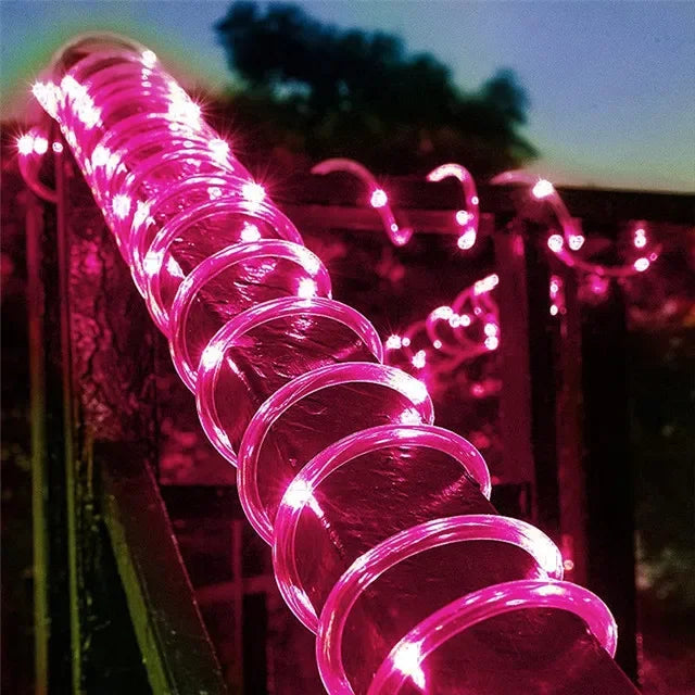 Solar Tube Rope LED Light – Outdoor Garden Christmas Decoration Garland