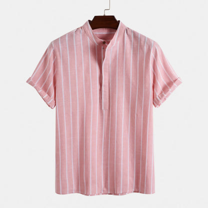 Oversized Striped Linen Men's Shirt