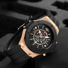 Men's Sports Watch – Quartz Waterproof Japanese Movement Timepiece Calendar & Silicone Strap