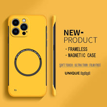 Ultra Thin Hard PC Magnetic Frameless Phone Case for iPhone 15 14 13 Matte Color Solid Cover
