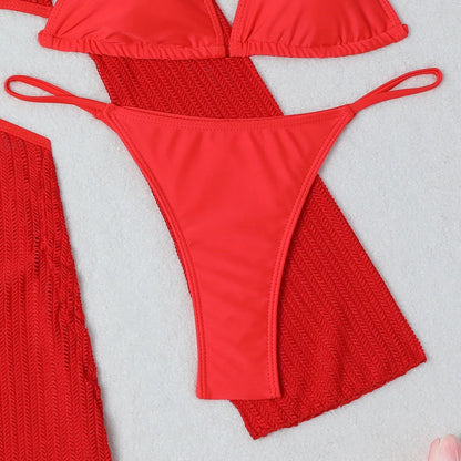 Women's Sexy 3-Piece Bikini Set – Beach Swimwear