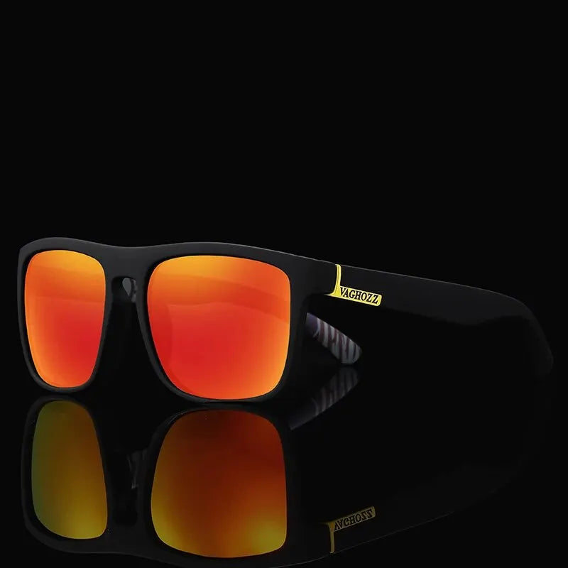 Vaghozz Brand Classic Sunglasses Men UV400 in square black frames
