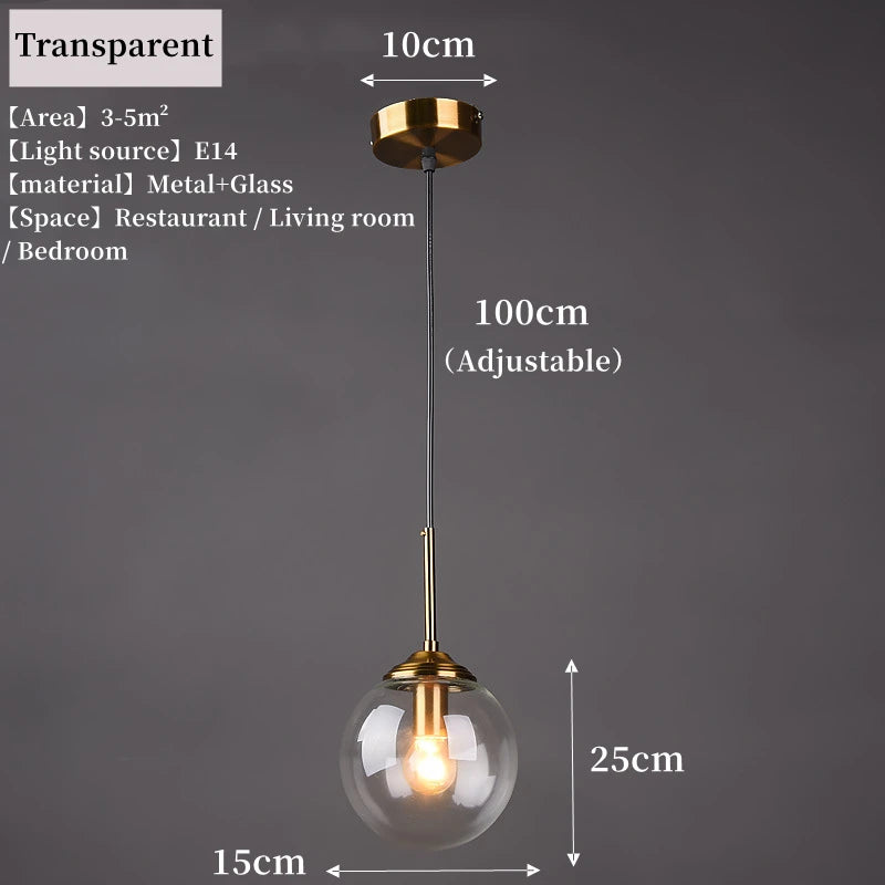 Nordic Modern Glass Ball Island Pendant
