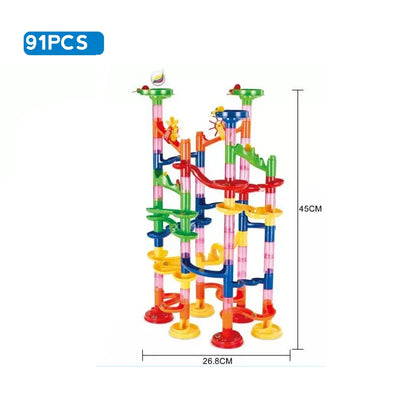 Marble Run Race Track Building Blocks Kids 3D Maze Ball Roll Toy