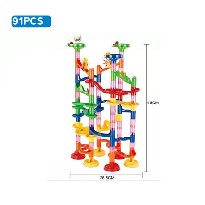 Marble Run Race Track Building Blocks Kids 3D Maze Ball Roll Toy